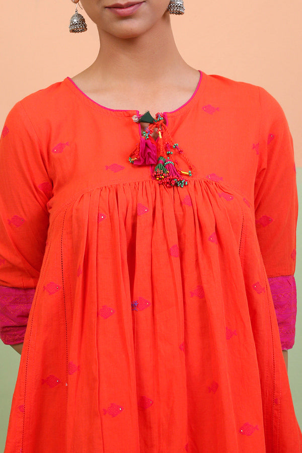 Sherbet Embroidered Tunic