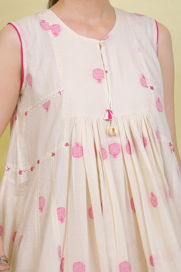 Sherbet Embroidered Frock