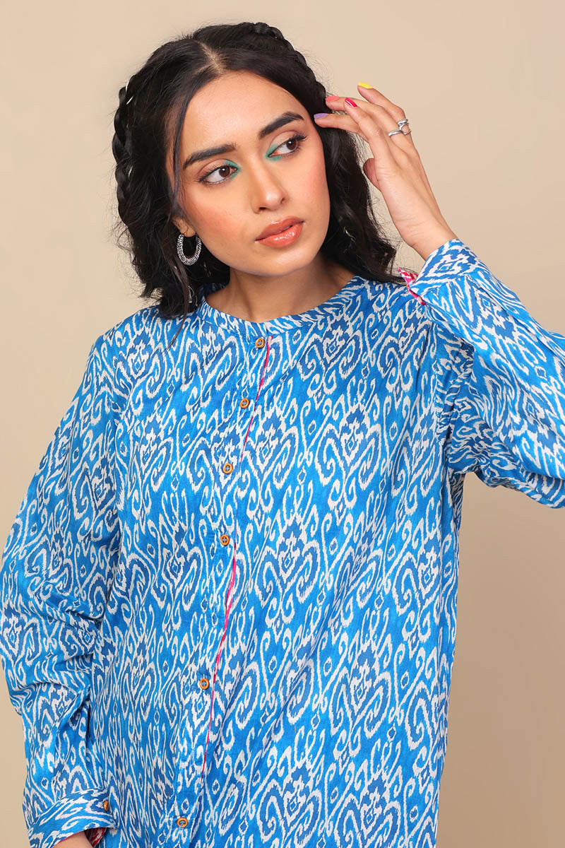 2-Piece Block Printed Saga Asmani