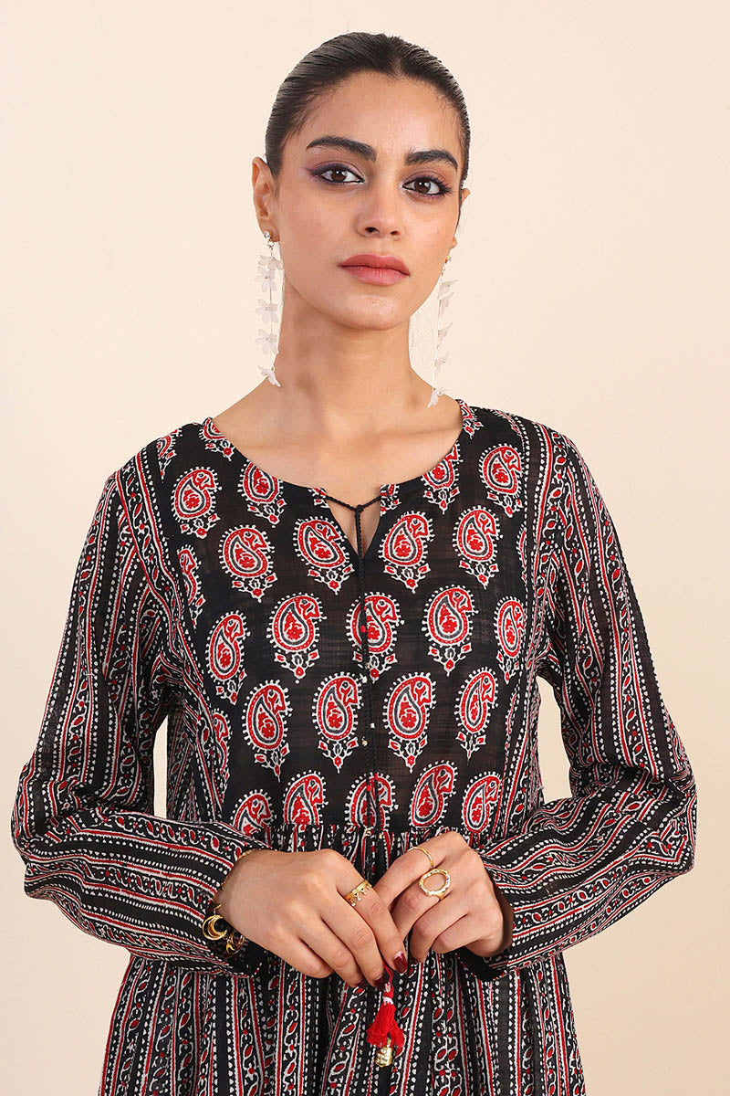 Ajrak Block Dress