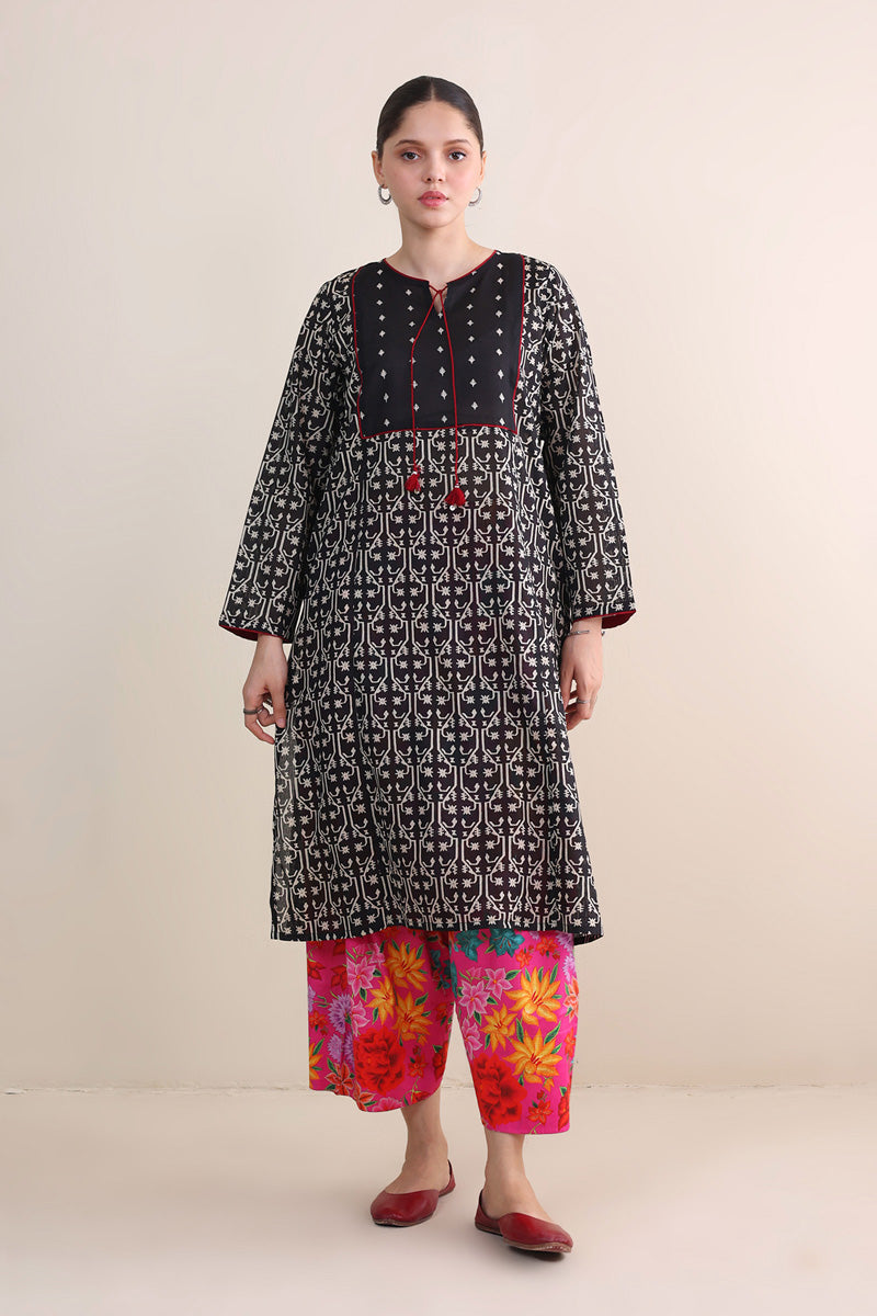 Dhakai Print Blocked Kurta