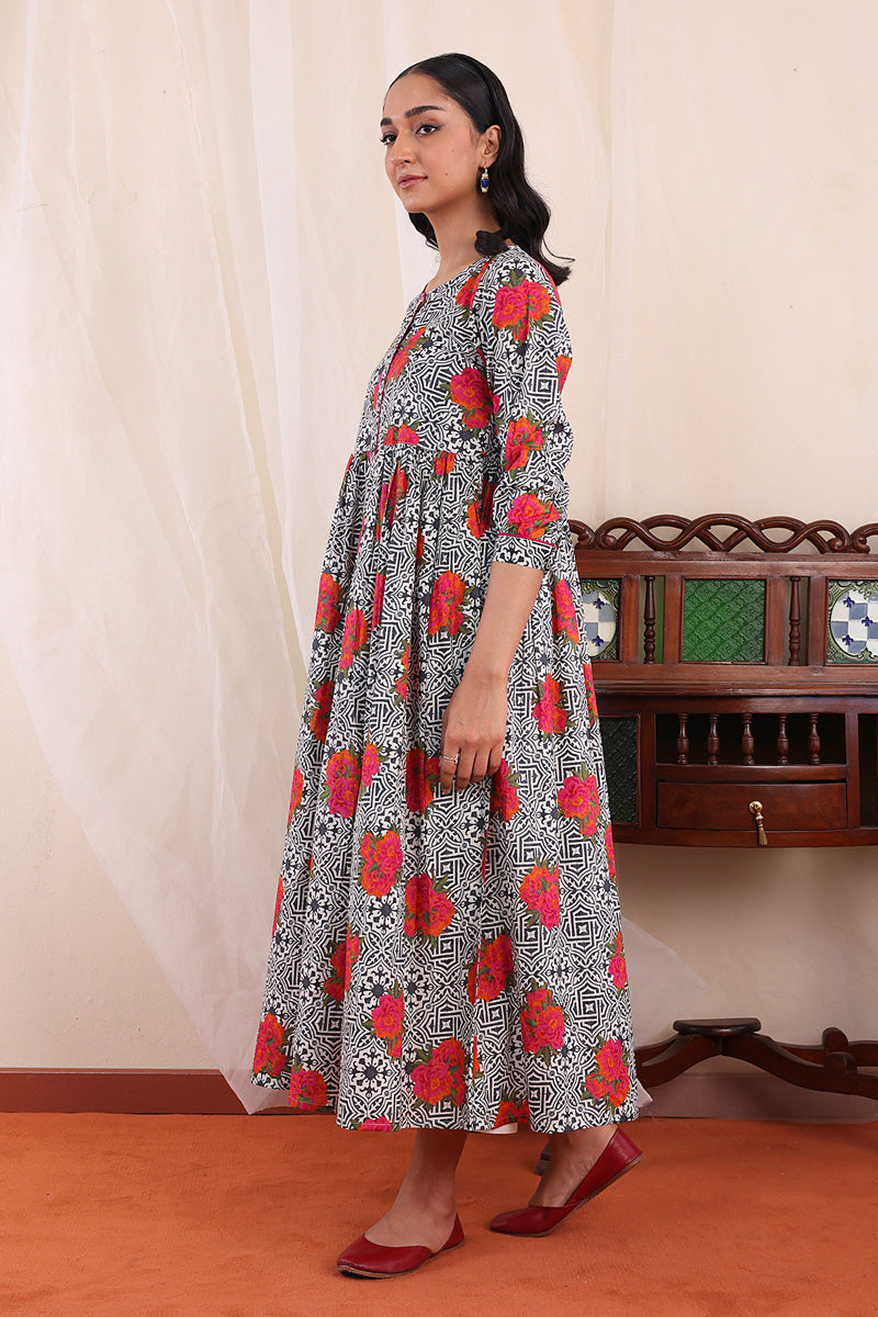 Tilework Tiered Dress