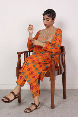 Printed Phulkari 2-Piece Set