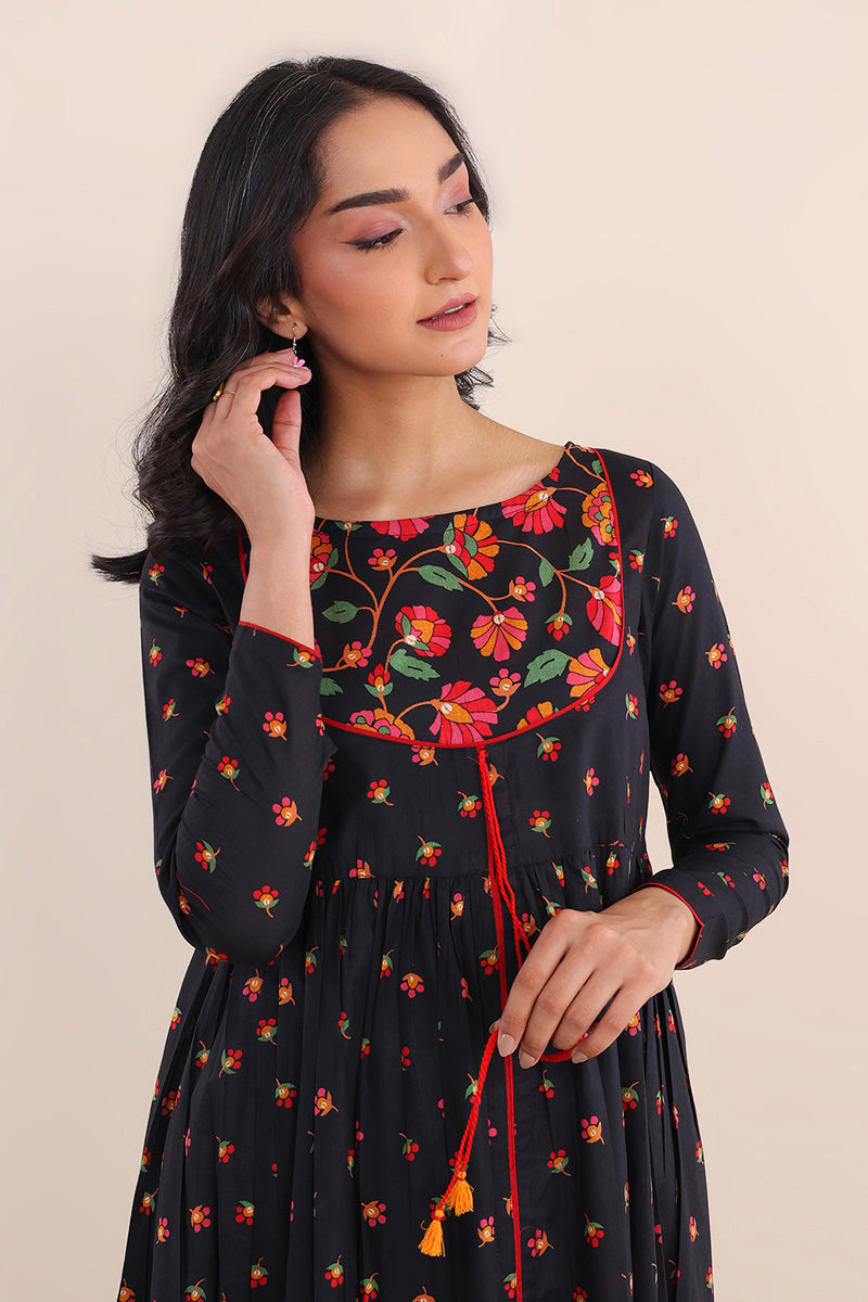 Paithani Print Blocked Dress