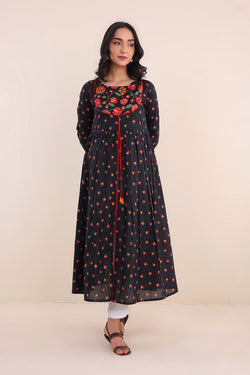 Paithani Print Blocked Dress