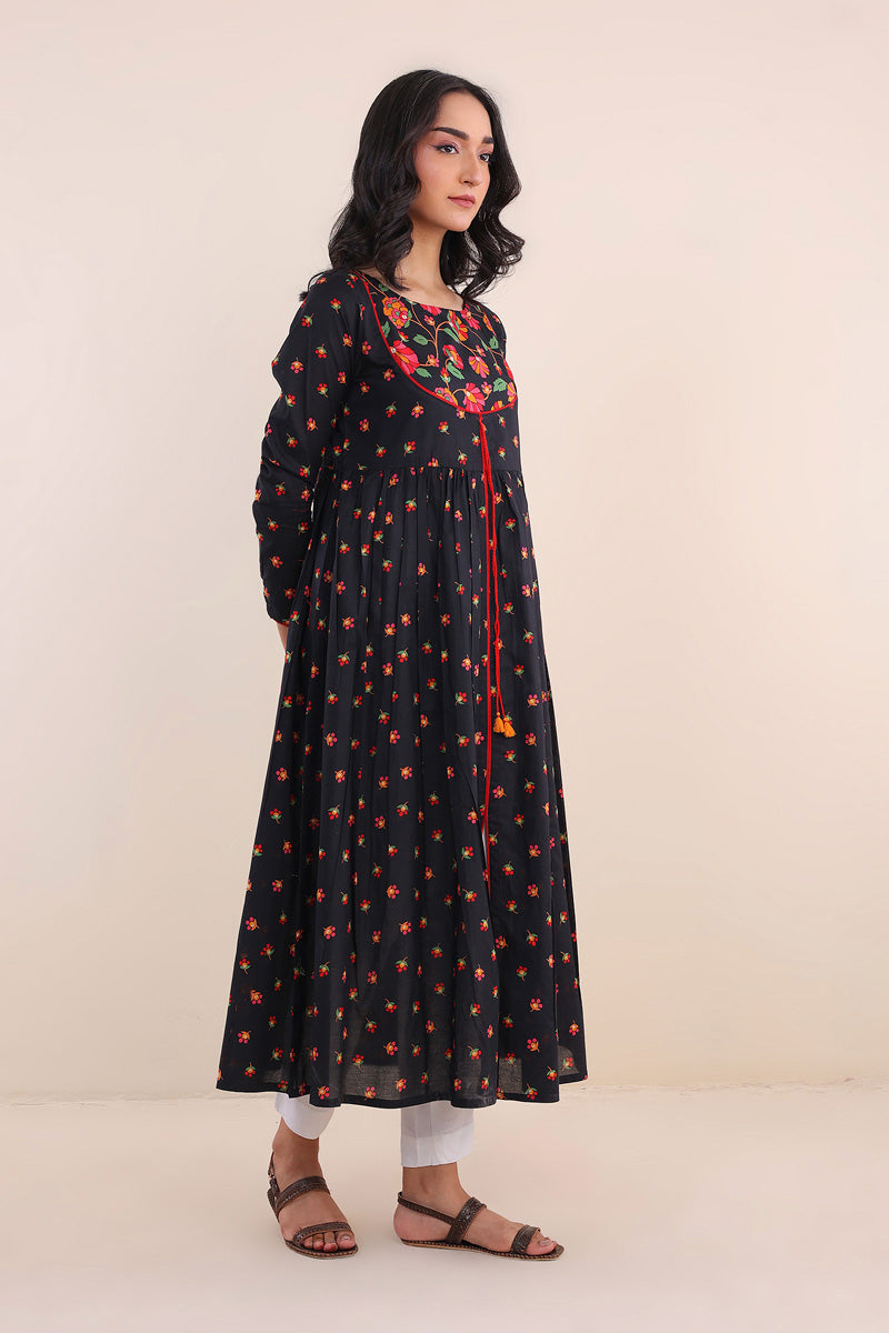 Paithani Print Blocked Dress