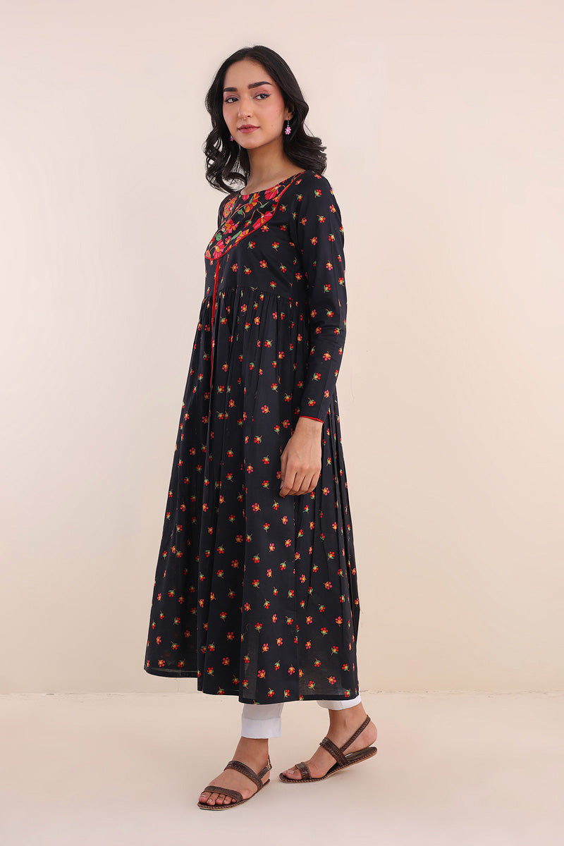 Paithani Print Blocked Dress