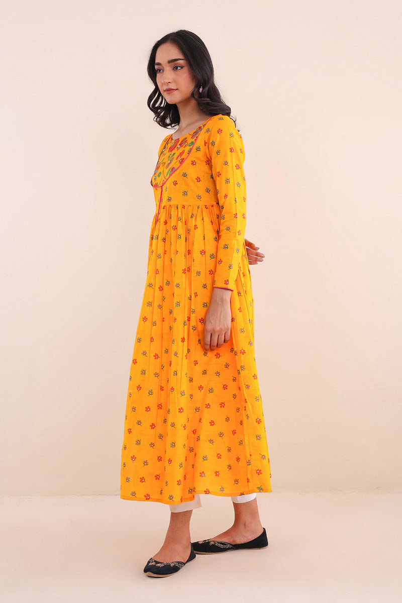 Paithani Print Blocked Dress