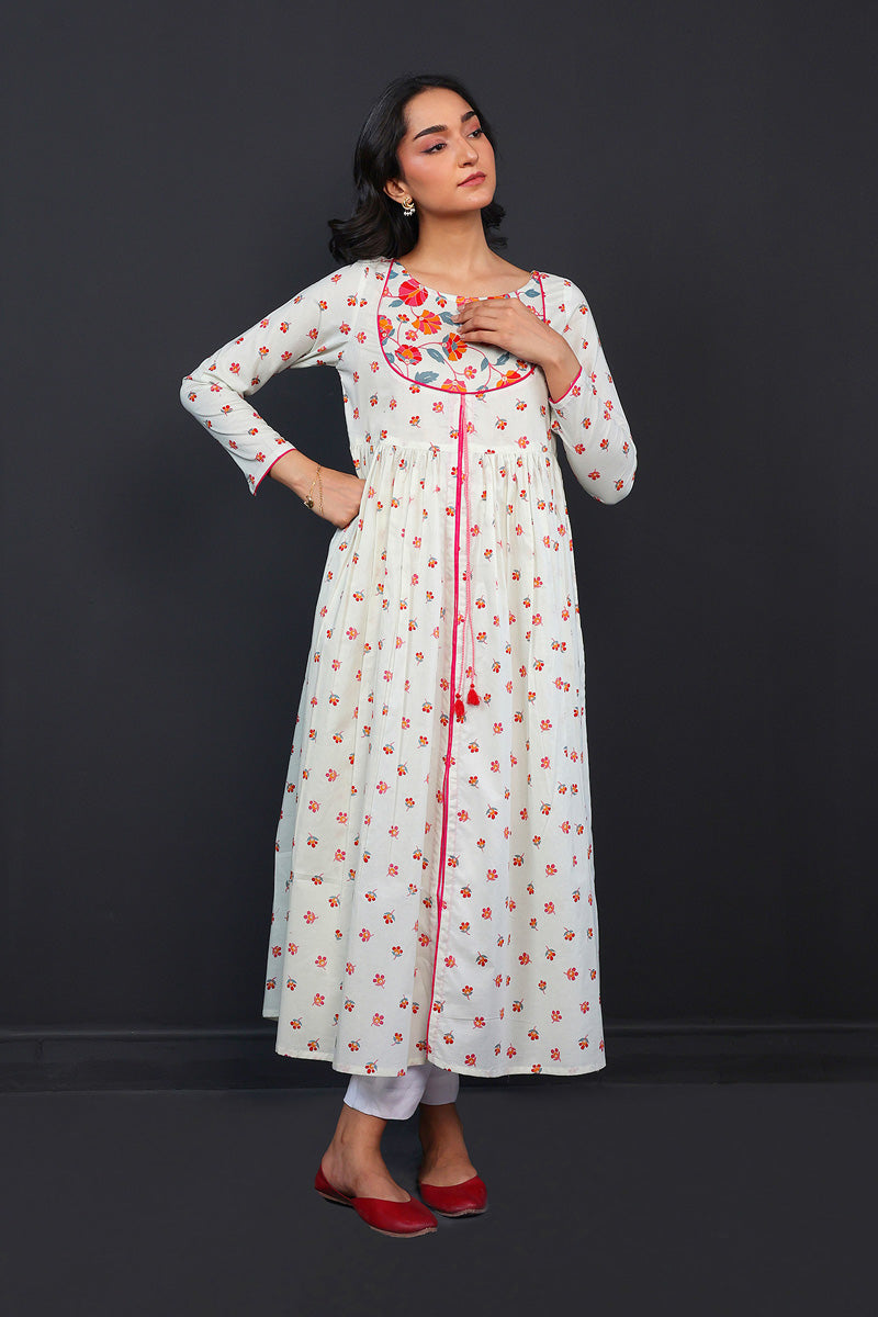 Paithani Print Blocked Dress