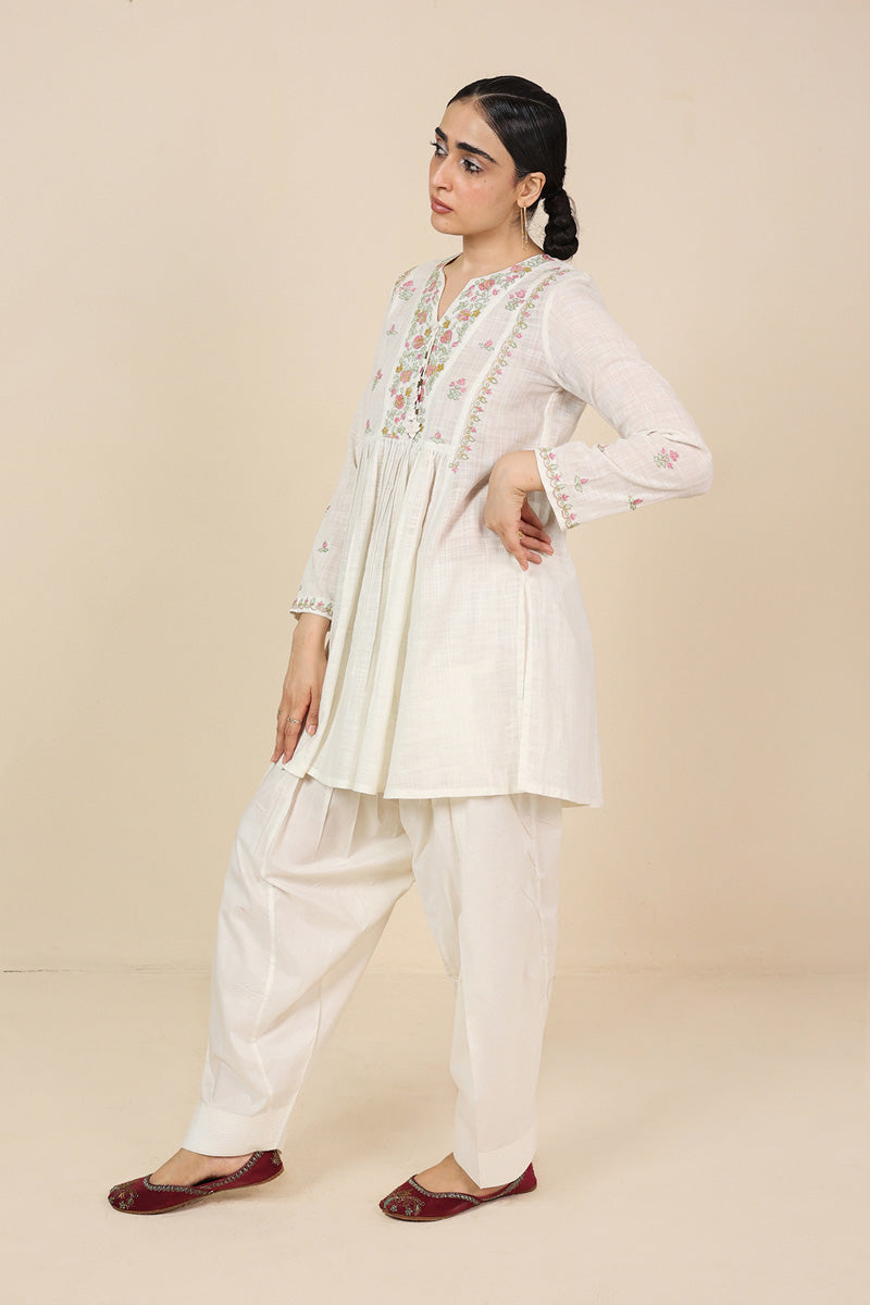 2- Piece Sunehri Phool Peplum