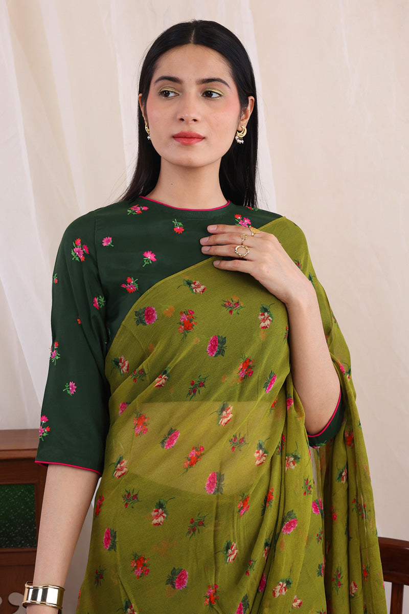 Gulaab Jaal Chiffon Sari