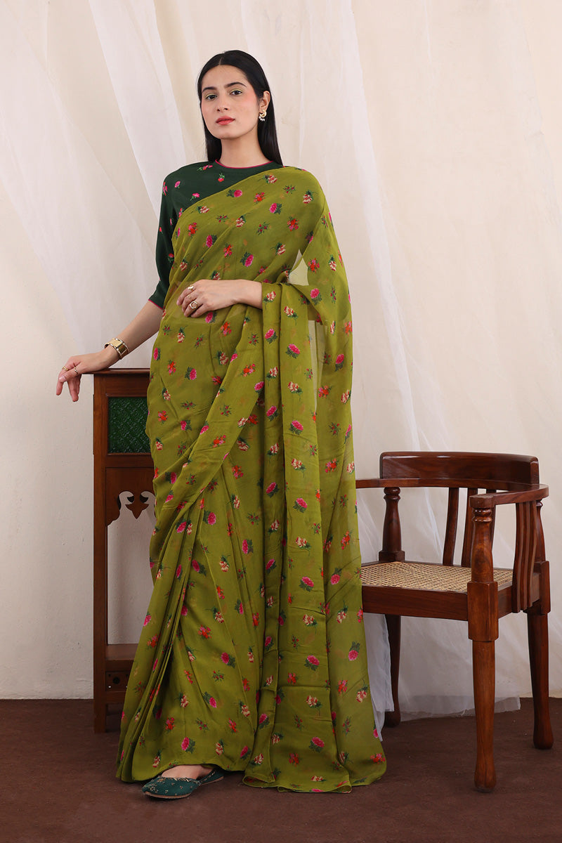 Gulaab Jaal Chiffon Sari