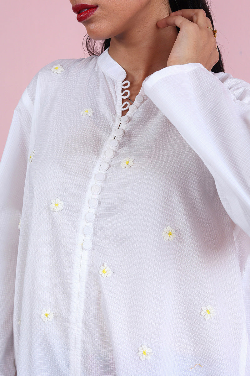 Spring Florets Hand Embroidered Shirt