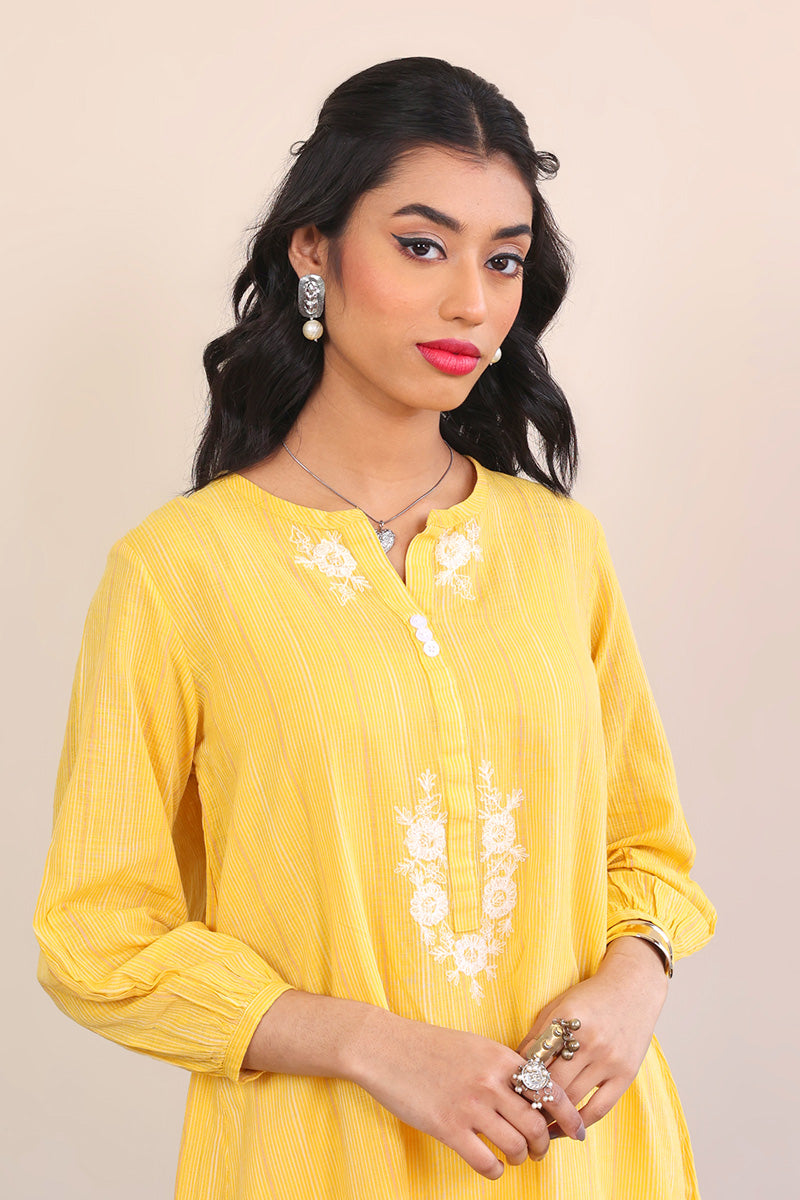 All Yellow Serenity Kurta