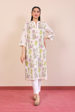 Tropic Splendour Blockprinted Kurta