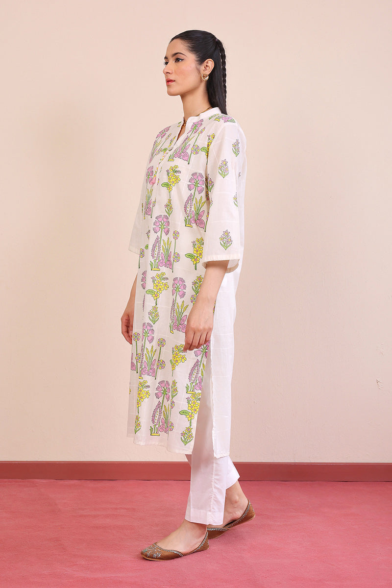 Tropic Splendour Blockprinted Kurta