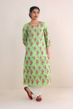 Tropic Splendour Handblocked Kurta