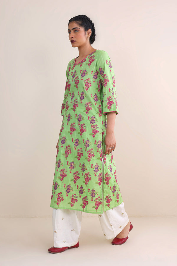Tropic Splendour Handblocked Kurta