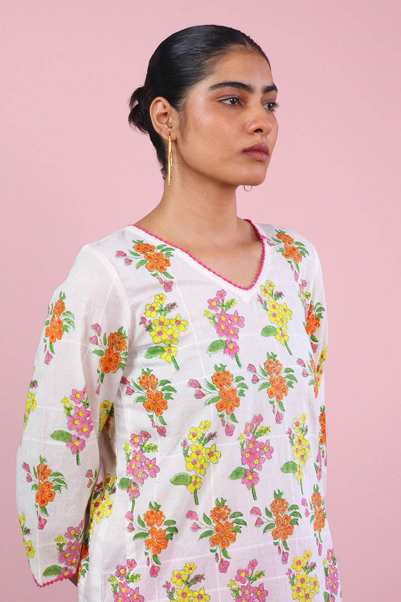 Tropic Splendour Handblocked Kurta