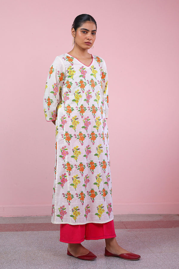 Tropic Splendour Handblocked Kurta