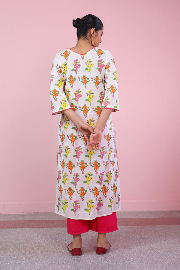 Tropic Splendour Handblocked Kurta