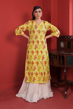 Tropic Splendour Handblocked Kurta