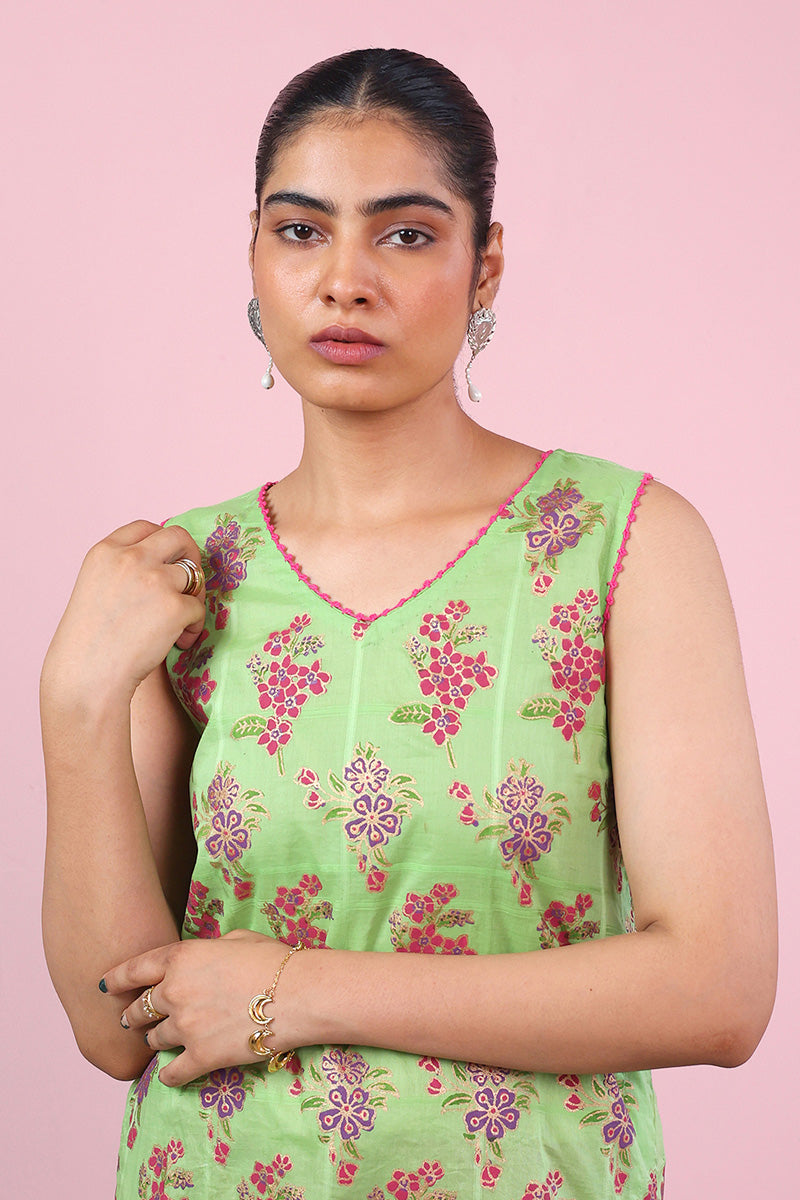 Tropic Splendour Handblock Printed Kurta