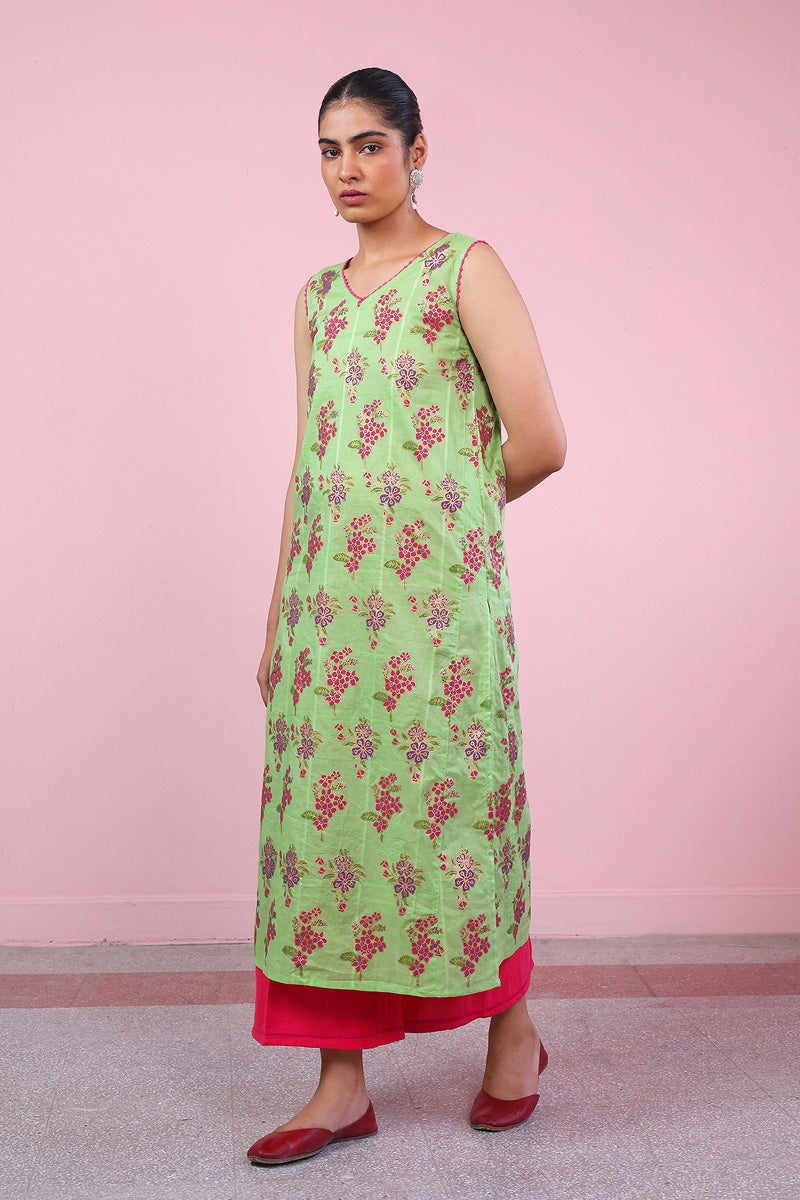 Tropic Splendour Handblock Printed Kurta