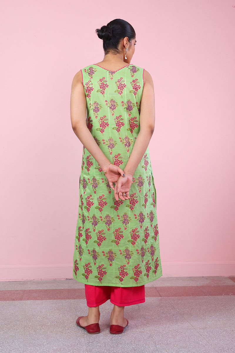 Tropic Splendour Handblock Printed Kurta