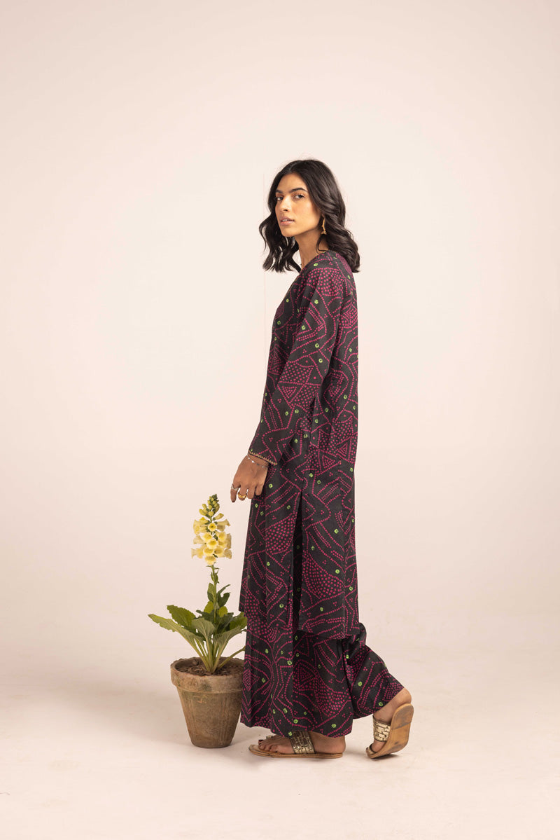 Bandhani Bliss Sunehri Taanka Set