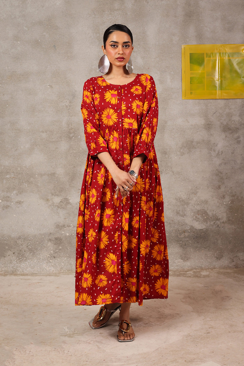 Essence of Pure Sunflowers Frock