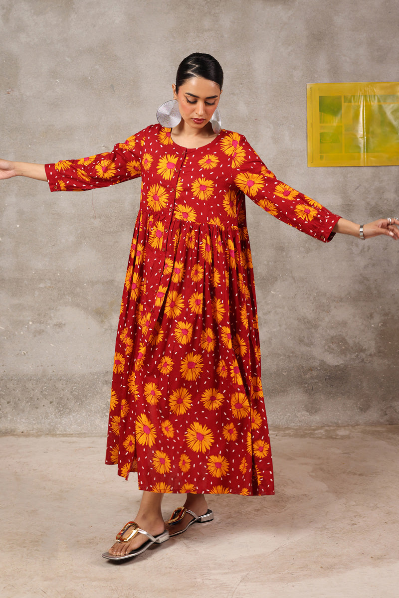 Essence of Pure Sunflowers Frock