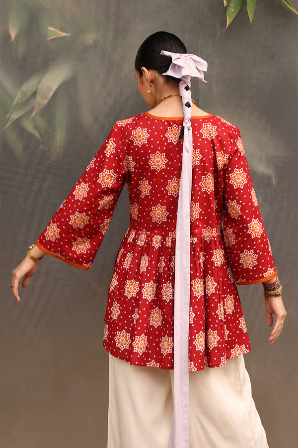 Tricolor Dabu Peplum