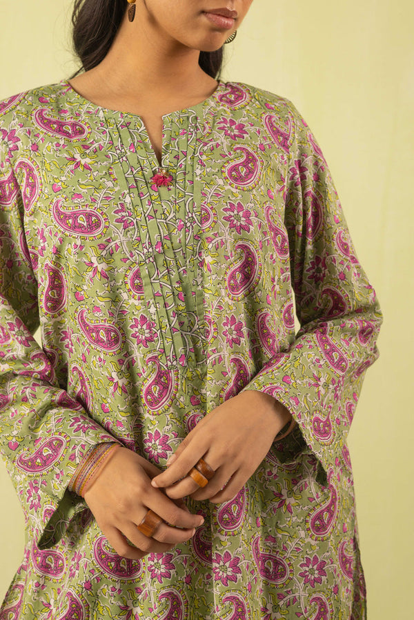 Kalamkari Pleated Dual-Set
