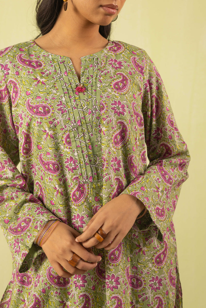Kalamkari Pleated Dual-Set