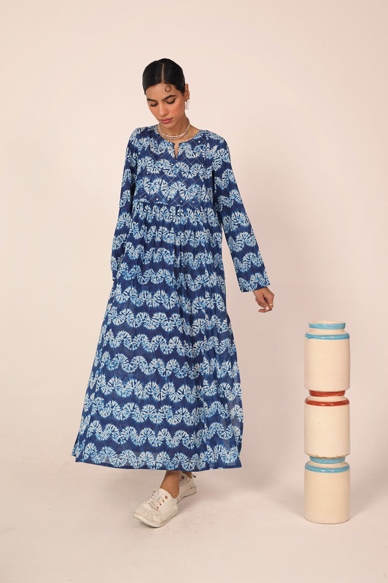 Shibori Mukaish Frock