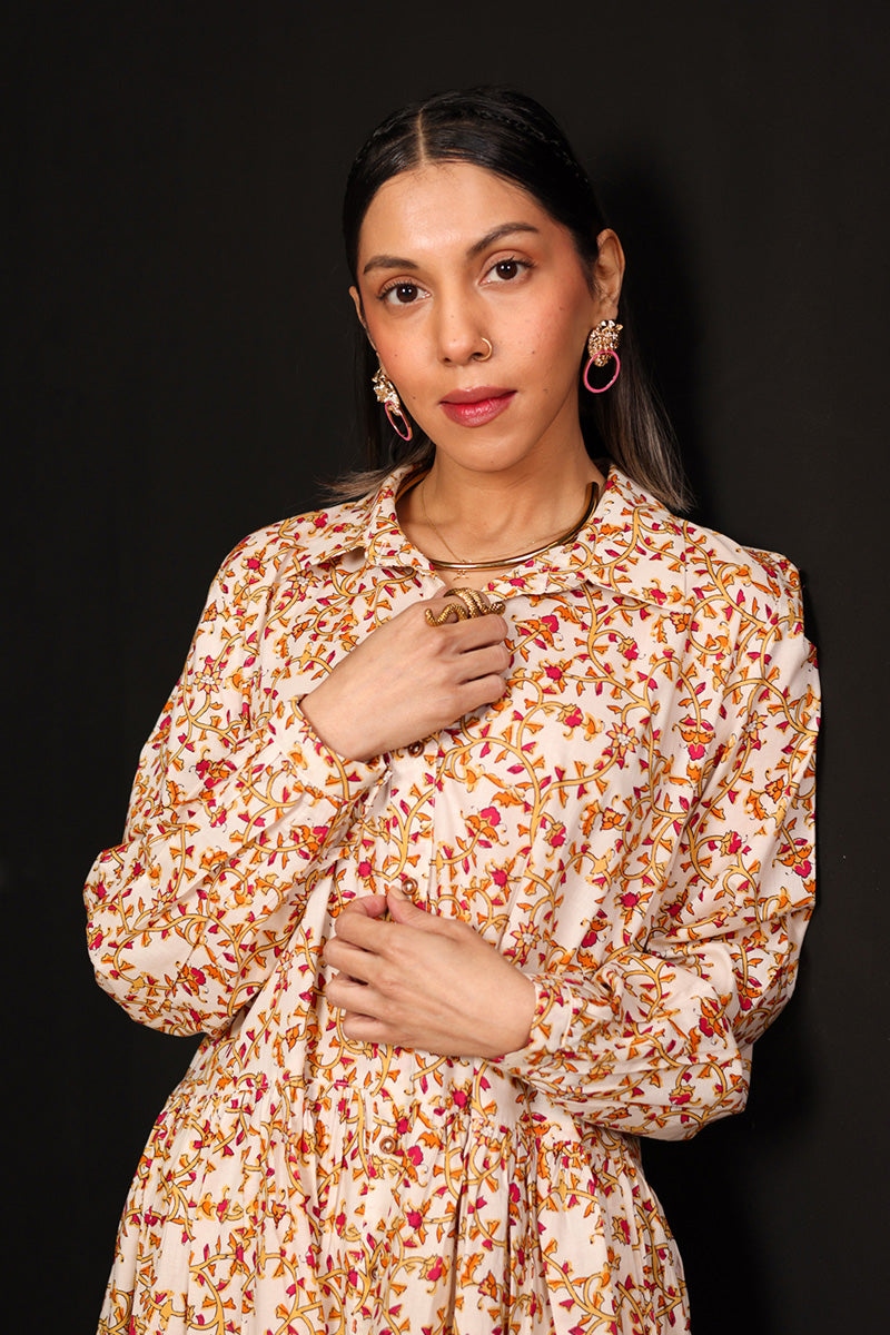 Kalamkari Baagh Button-Down Kurta