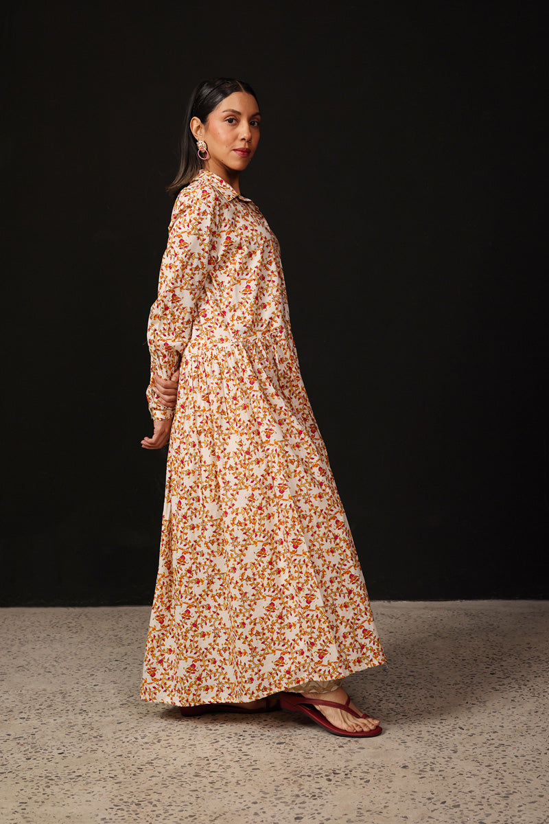 Kalamkari Baagh Button-Down Kurta