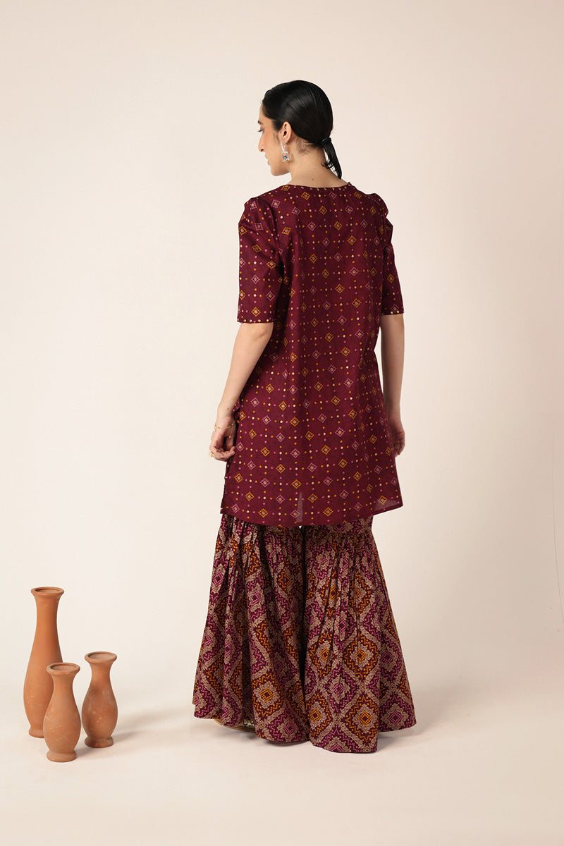 Chunari Charm Mukesh Gharara Set