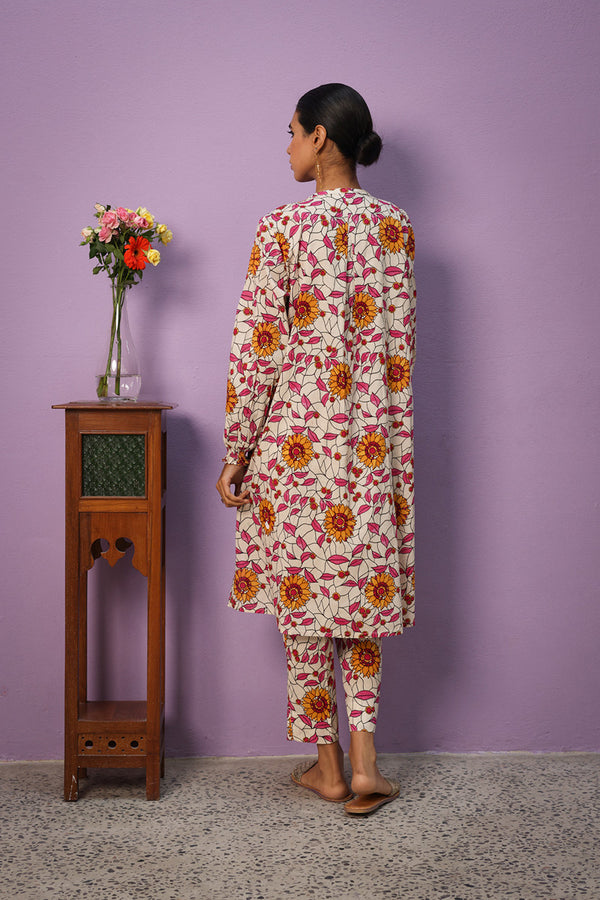 Pleated Sunflower Stained Glass Duo