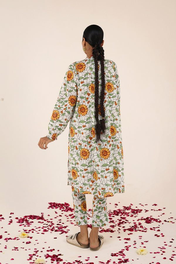 Pleated Sunflower Stained Glass Duo