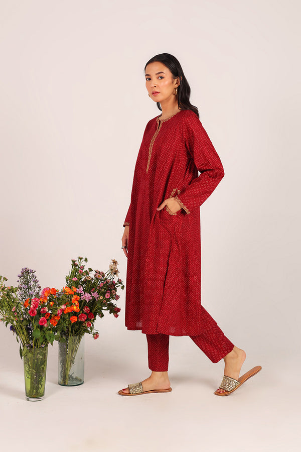 Ajrak Tales Gold Threaded Duo