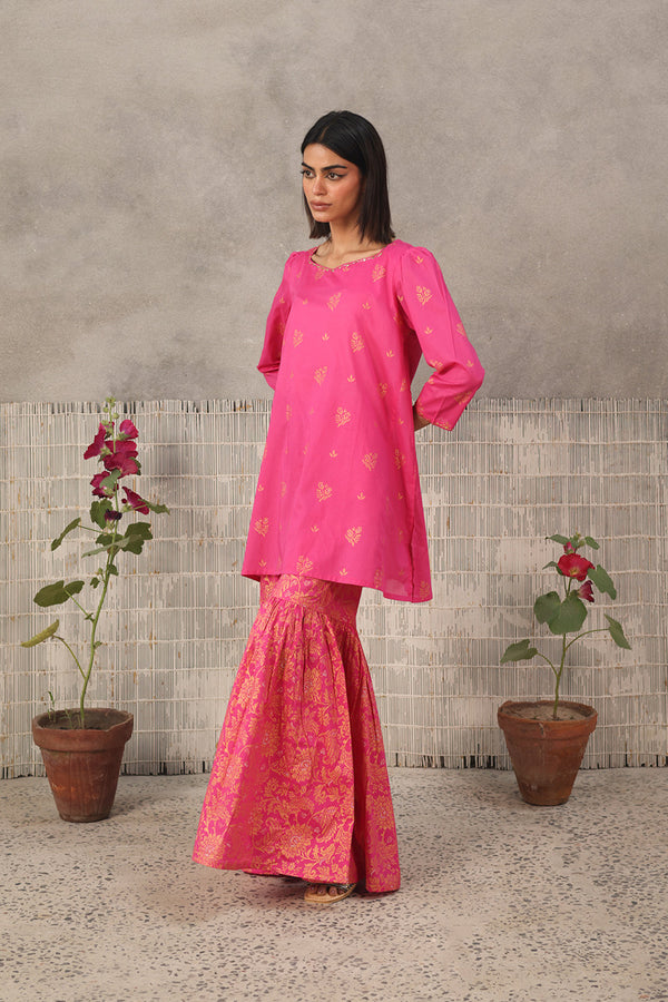 Jacquard Majesty Gharara Suit