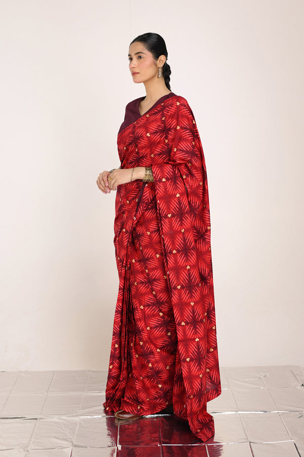 Tapestry of Dye Heart Saree