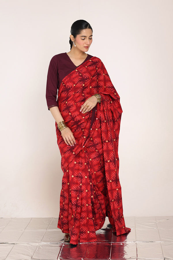 Tapestry of Dye Heart Saree