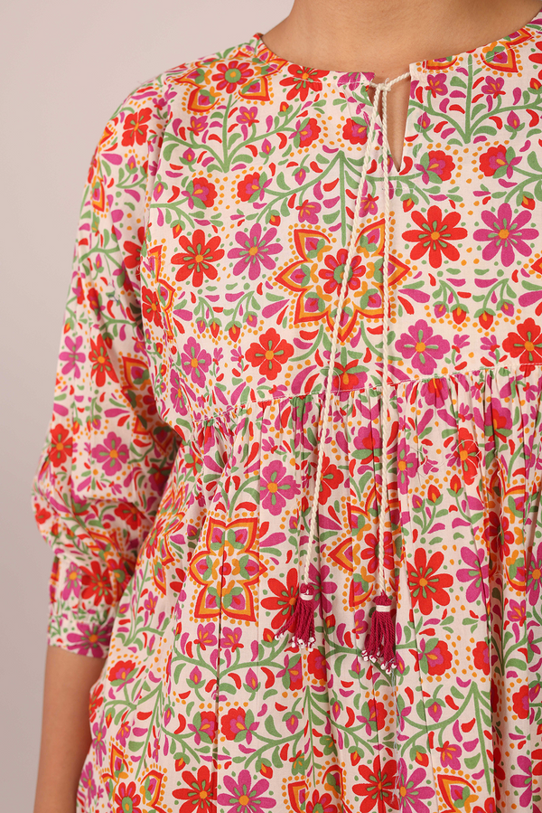 Mexican Floral Bloom Top