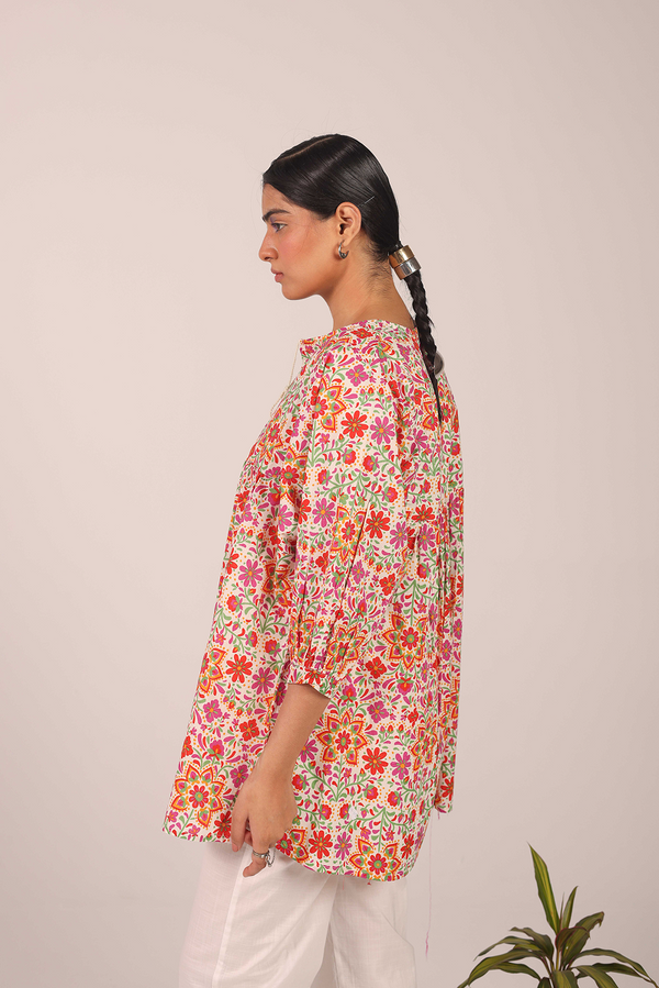 Mexican Floral Bloom Top