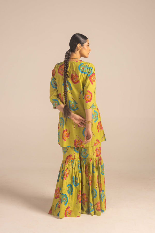 Traditional Pankha Gharara Set