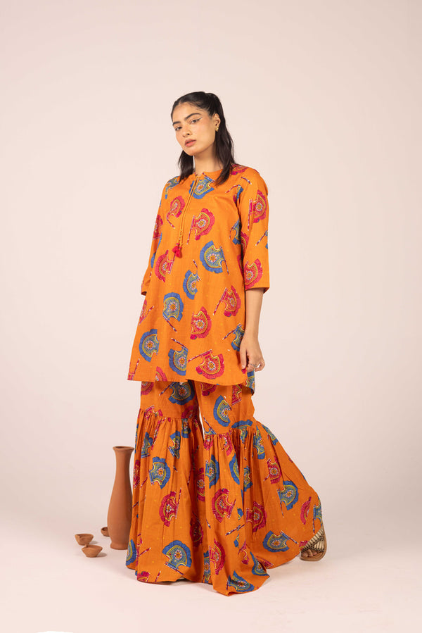 Traditional Pankha Gharara Set