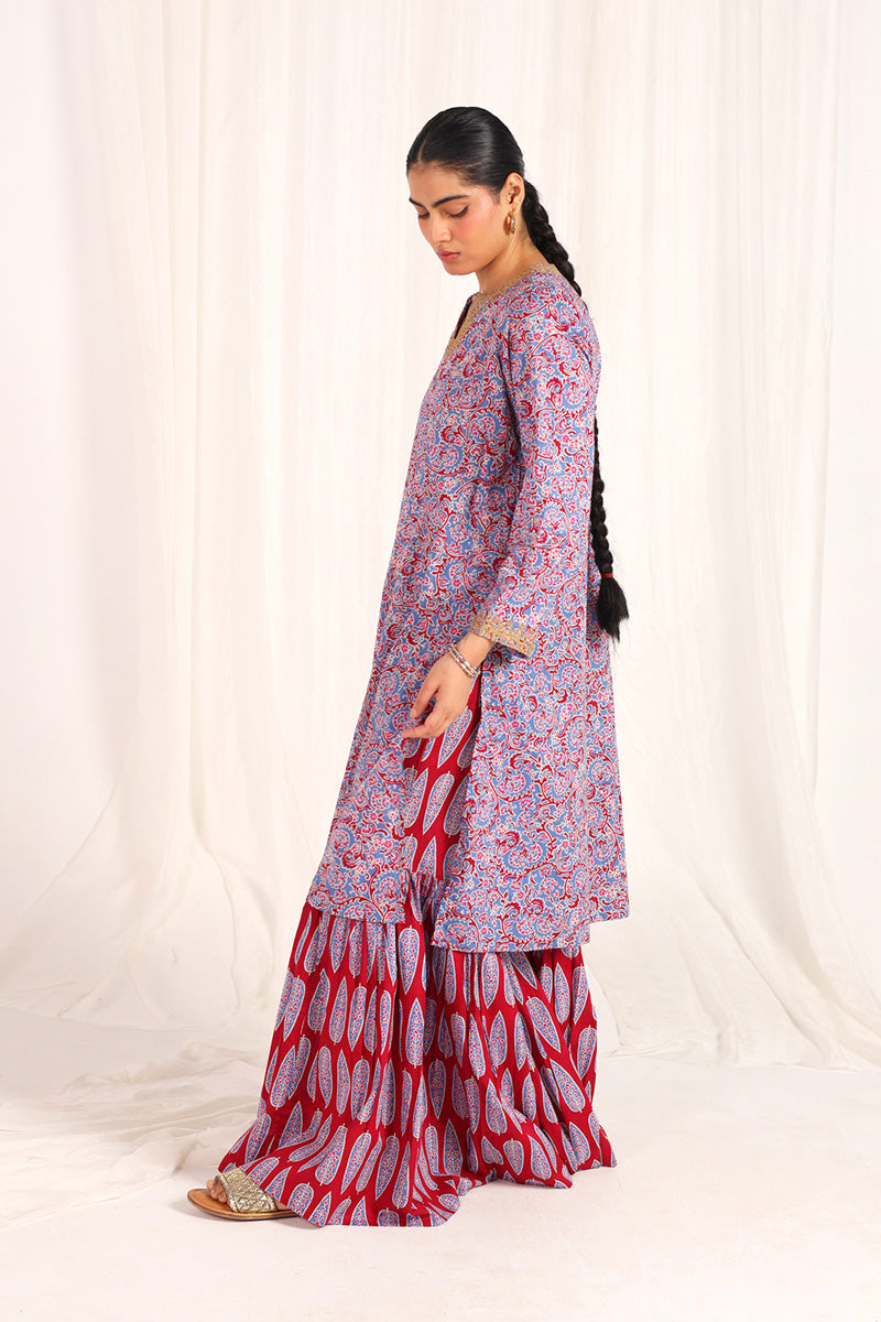Saru Luxe Thread Gharara Set